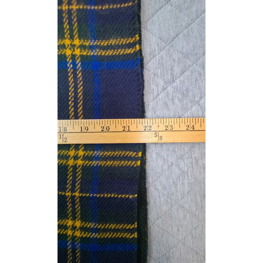 Banana Republic Scarf Unisex OS Blue Yellow Plaid Tassel New